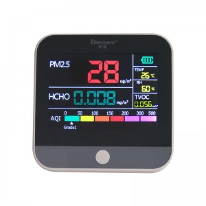 LCD Sensor PM2.5 Detektor Tragbare HCHO Luftqualitätsmonitor TVOC Tester Halten Beleuchtung Lithium-Batterie Aufladbare Autodetektor